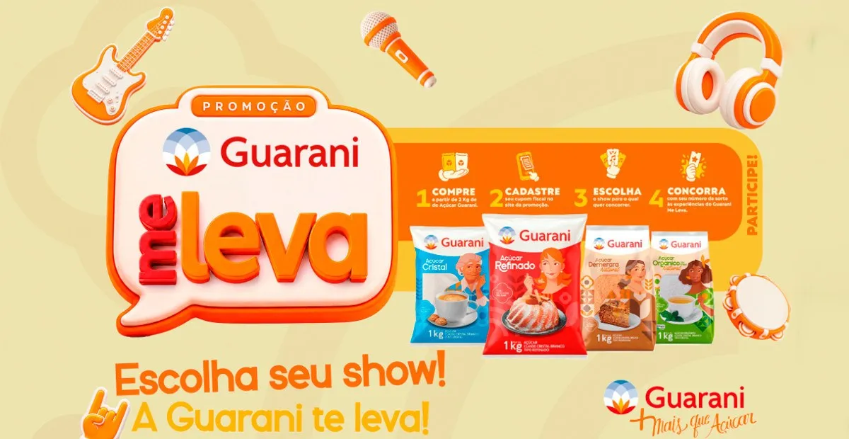 Sorteio: Sorteio Açúcar Guarani Me Leva: concorra a ingressos para shows em São Paulo