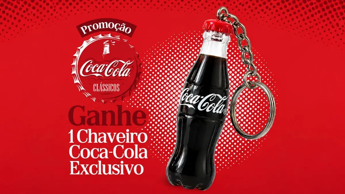 Compre e Ganhe: Promoção Coca-Cola Clássicos KS: compre 2 garrafas de vidro e ganhe um chaveiro