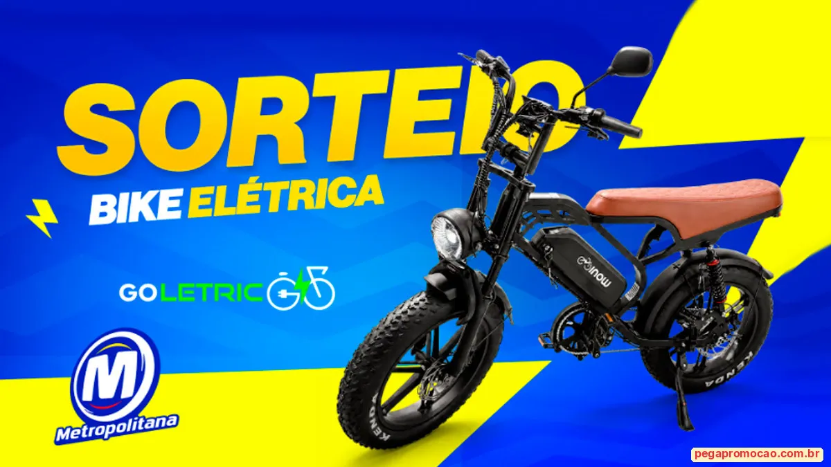 Sorteio: Sorteio Metropolitana FM: Concorra a uma Bike Elétrica 0km Goletric Inow V40 Pro