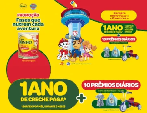 Compre e Ganhe: Promoção Ninho Fases: Ganhe Brindes Patrulha Canina e Concorra a Barras de Ouro