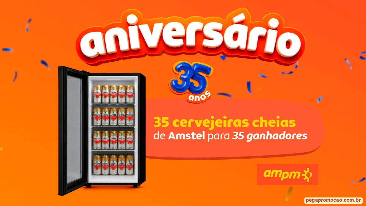 Sorteio: Sorteio AmPm Aniversário 2026: concorra a 35 kits com cervejeira Consul e 72 cervejas