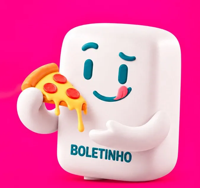 Boletinho, mascote da Serasa, na arte da campanha com o iFood