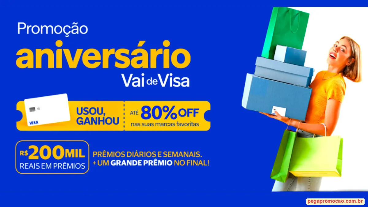 Sorteio: Sorteio Vai de Visa Aniversário 2026: concorra a prêmios de até R$ 50 mil